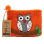 Ancient Wisdom Set of 3 Natural Felt Zipper Pouches – Owl On Branch - Image 5