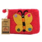 Ancient Wisdom Set of 3 Natural Felt Zipper Pouches – Big Butterfly - Image 6
