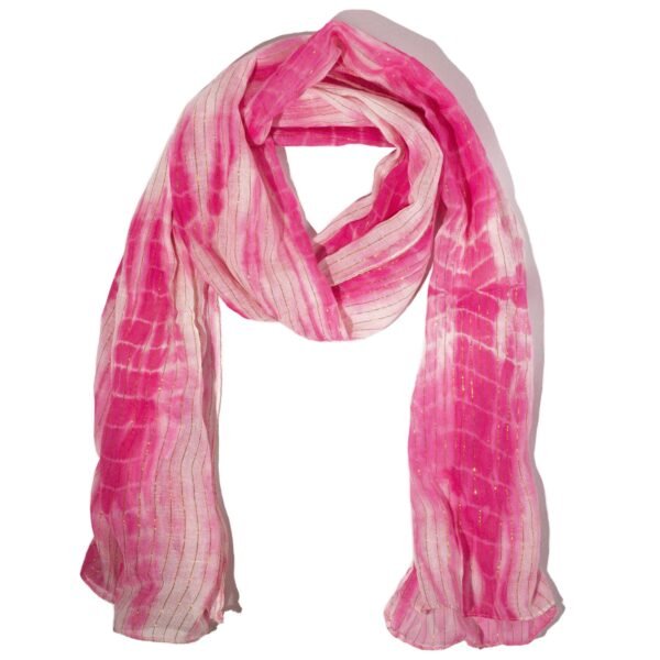 Nomad Sari Perfect Pink & Gold Thread Party Shine Scarf (180 x 50cm)