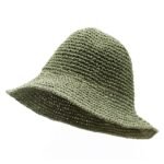 Nomad Sari Plain Moss Green Floppy Straw Sun Hat