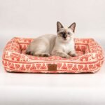 PAW Lucky Elephant Design Red & Cream Pet Bed (60 × 50 × 14cm) - Image 9