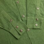 Nomad Sari Men’s Forest Green Artisan Kathmandu Shirt (Large) - Image 7