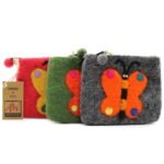 Ancient Wisdom Set of 3 Natural Felt Zipper Pouches – Big Butterfly - Image 7