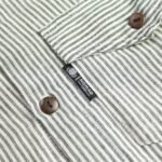 Nomad Sari Men’s Grey Stone Stripes Grandad Shirt (Medium) - Image 2