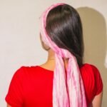 Nomad Sari Perfect Pink & Gold Thread Party Shine Scarf (180 x 50cm) - Image 2