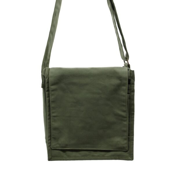 Ancient Wisdom Cotton Canvas Messenger Bag – Green