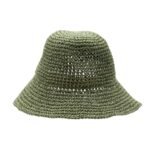 Nomad Sari Plain Moss Green Floppy Straw Sun Hat - Image 2