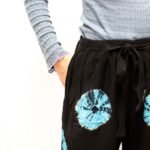 Nomad Sari Black & Blue Japanese Style Lounge Pants (Large) - Image 3