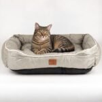 PAW Medium Khaki & Beige Pet Bed (70 × 60 × 15cm) - Image 9