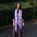 Ancient Wisdom Lavender Stripes & Motiff Boho Java Art Stole/Scarf (62 x 200cm) - Image 3