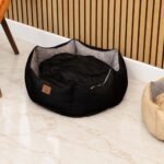 PAW Large Royal Crown Black & Grey Pet Bed (50 × 50 × 26cm) - Image 2