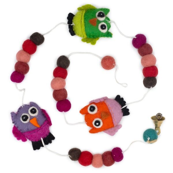 Ancient Wisdom Felt Owls Wall Hanging (Random Colours)