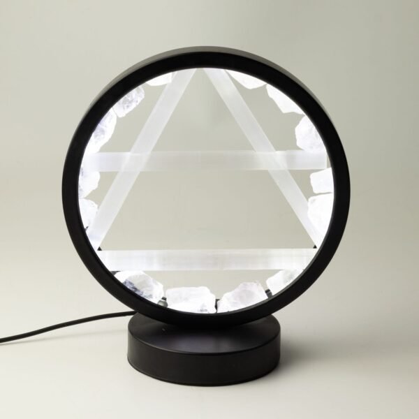 Ancient Wisdom Clear Quartz & Selenite Gemstone Halo Lamp - Air