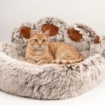 PAW Large Big Paw Shaped Shaggy Plush Pet Bed (70cm) - Image 9