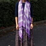 Ancient Wisdom Lavender Stripes & Motiff Boho Java Art Stole/Scarf (62 x 200cm) - Image 2