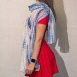 Nomad Sari Dusky Blue & Gold Thread Party Shine Scarf (180 x 50cm) - Image 2