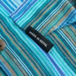 Nomad Sari Men's Turquoise Bold Stripe Design Grandad Shirt (XL) - Image 8