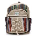 Ancient Wisdom Hemp & Cotton Rope & Pockets Style Small Backpack - Image 5