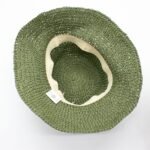 Nomad Sari Plain Moss Green Floppy Straw Sun Hat - Image 4