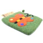 Ancient Wisdom Set of 3 Natural Felt Zipper Pouches – Big Butterfly - Image 2