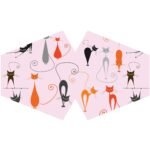 Ancient Wisdom Adult Reusable Fashion Face Covering – Pink Cats Design - Image 4