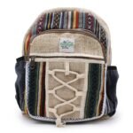 Ancient Wisdom Hemp & Cotton Rope & Pockets Style Small Backpack - Image 4