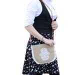 Ancient Wisdom Hamsa Print Soft Jute Fab Fringe Bag - Image 2