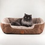 PAW Medium Plush Teddy Brown Pet Bed (70 × 55 x 18cm) - Image 7