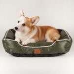 PAW Small Khaki Green Pet Bed (60 × 50 × 15cm)