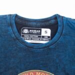Nomad Sari Unisex Stonewashed Blue Stay Wild Moon Child Cotton T-Shirt (Small) - Image 9