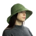 Nomad Sari Plain Moss Green Floppy Straw Sun Hat - Image 6