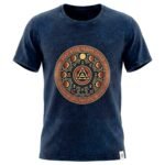 Nomad Sari Unisex Stonewashed Blue Stay Wild Moon Child Cotton T-Shirt (XL)