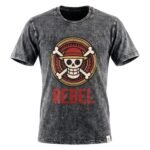 Nomad Sari Unisex Stonewashed Charcoal Rebel Cotton T-Shirt (Large)