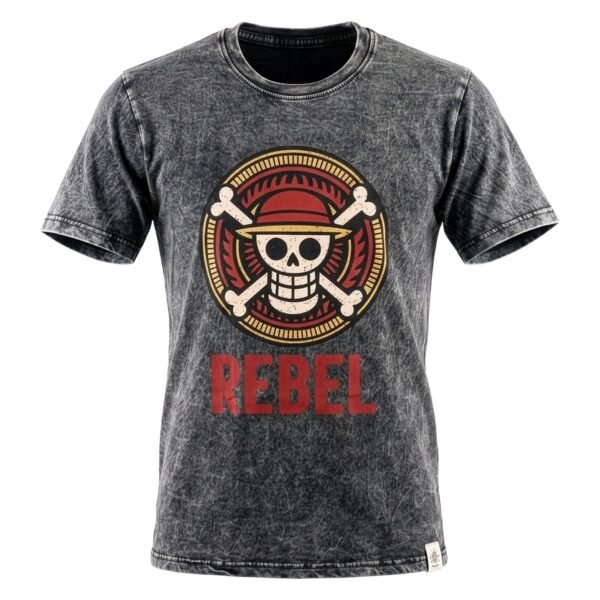 Nomad Sari Unisex Stonewashed Charcoal Rebel Cotton T-Shirt (Large)