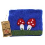 Ancient Wisdom Set of 3 Natural Felt Zipper Pouches - Mystic Mushrooms - Image 3