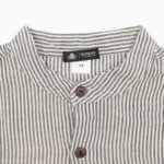 Nomad Sari Men’s Grey Stone Stripes Grandad Shirt (Large) - Image 5