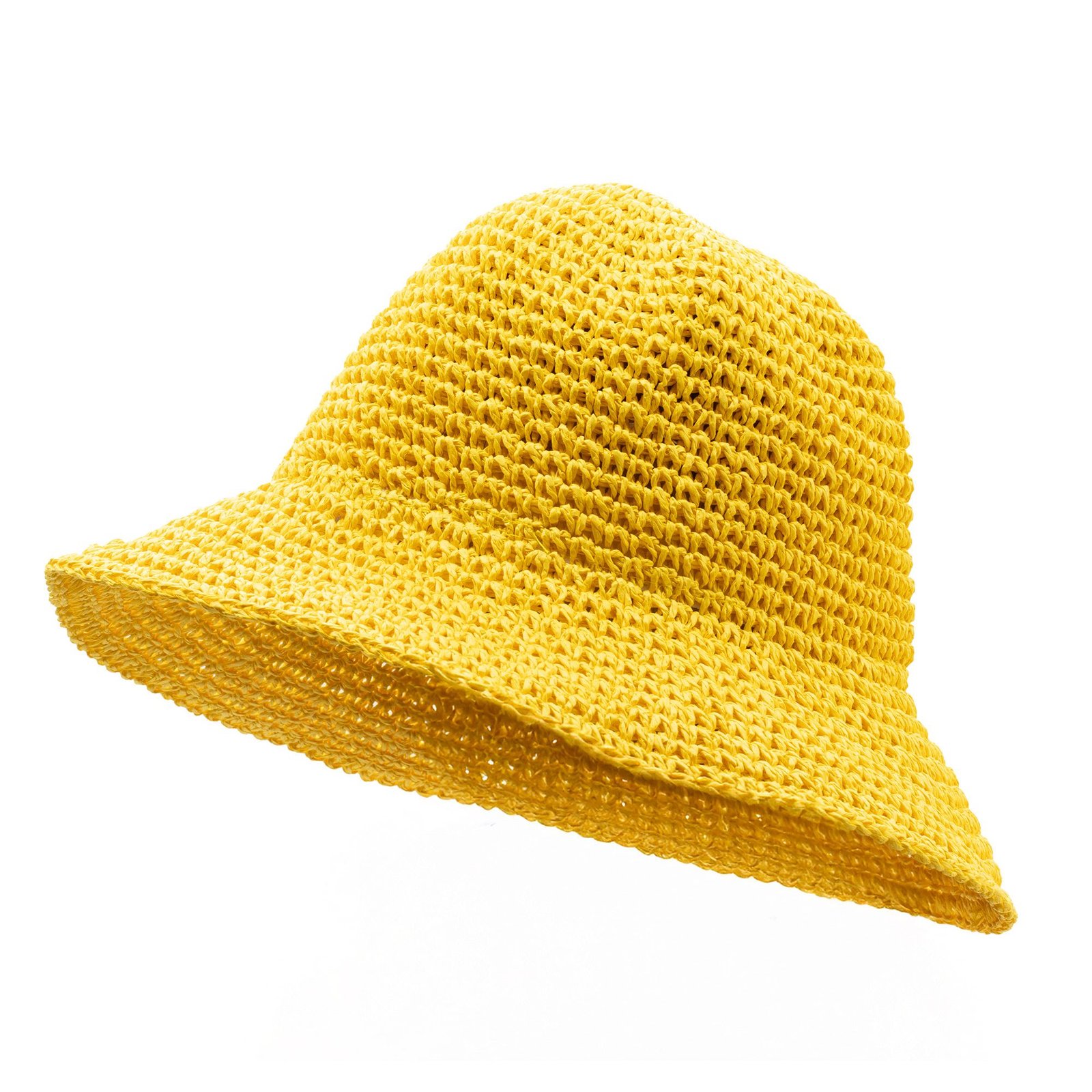 bG9jYWw6Ly9tZWRpYS85Ui80RS82MFIzMEMxSjY0VzM0RTlSLzI4YWM5YmZlLmpwZw.jpg Nomad Sari Plain Yellow Floppy Straw Sun Hat - Image 1
