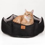 PAW Large Royal Crown Black & Grey Pet Bed (50 × 50 × 26cm) - Image 5