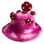 Ancient Wisdom Shocking Pink Felted Mushroom Hat