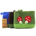 Ancient Wisdom Set of 3 Natural Felt Zipper Pouches - Mystic Mushrooms - Image 5