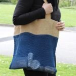 Ancient Wisdom Pure Soft Jute & Cotton Mesh Bag – Denim Blue - Image 4