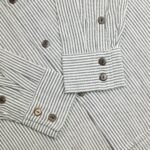 Nomad Sari Men’s Grey Stone Stripes Grandad Shirt (Large) - Image 2