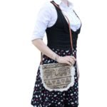 Ancient Wisdom Elephant Print Soft Jute Fab Fringe Bag - Image 2