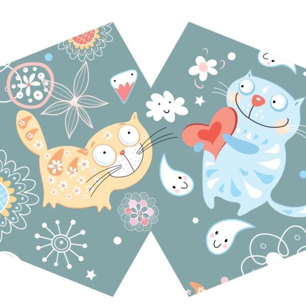 Ancient Wisdom Children’s Reusable Fashion Face Mask – Happy Cats Design