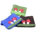 Ancient Wisdom Set of 3 Natural Felt Zipper Pouches - Mystic Mushrooms