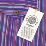 Nomad Sari Men’s Black & Purple Stripe Design Grandad Shirt (XL) - Image 4