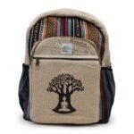 Ancient Wisdom Hemp & Cotton Bohdi Tree Design Large Backpack - Image 4