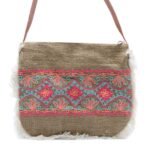 Ancient Wisdom Summer Pattern Embroidery Soft Jute Fab Fringe Bag - Image 4
