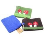Ancient Wisdom Set of 3 Natural Felt Zipper Pouches - Mystic Mushrooms - Image 2