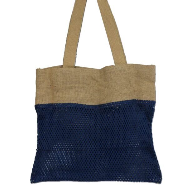 Ancient Wisdom Pure Soft Jute & Cotton Mesh Bag – Denim Blue